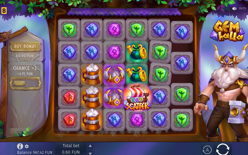 Base game grid during a Tumble cascade
