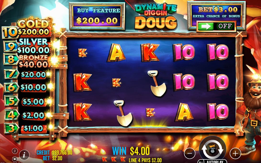 Win screen showing symbols paid on a payline