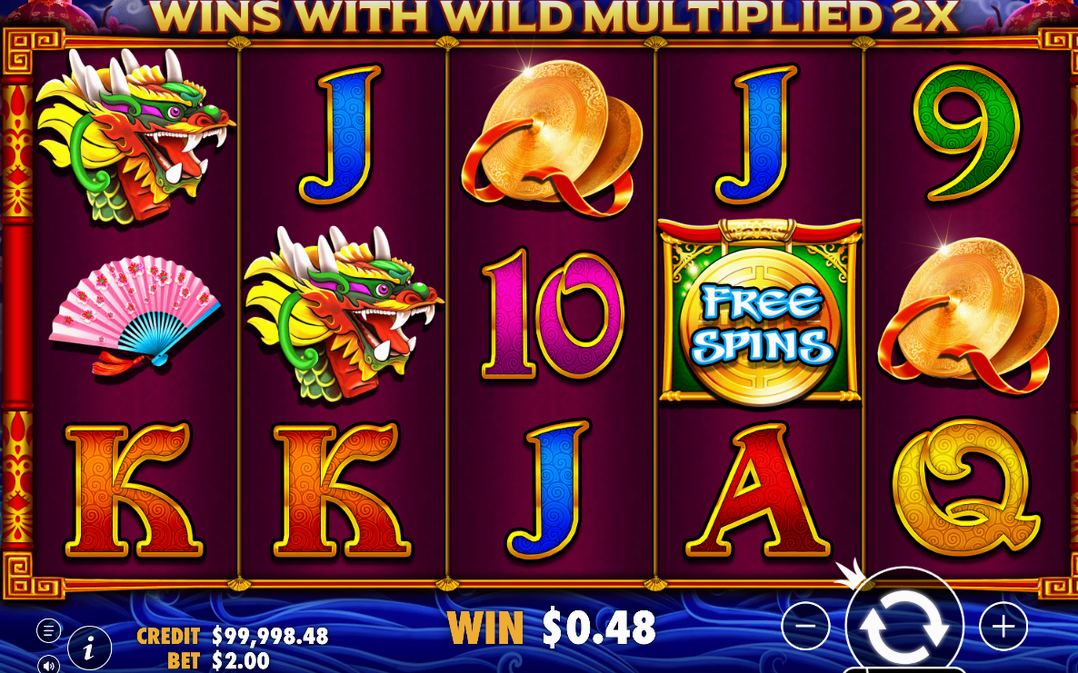 Base Game layout with five reels and three rows