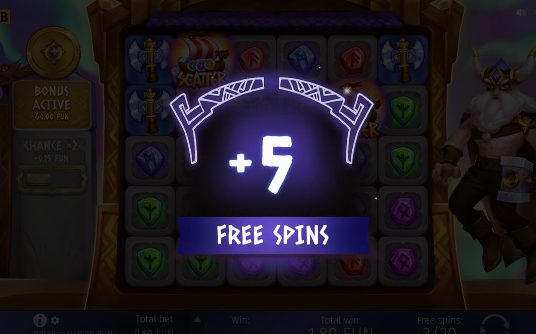 Free Spins round opening with 15 spins