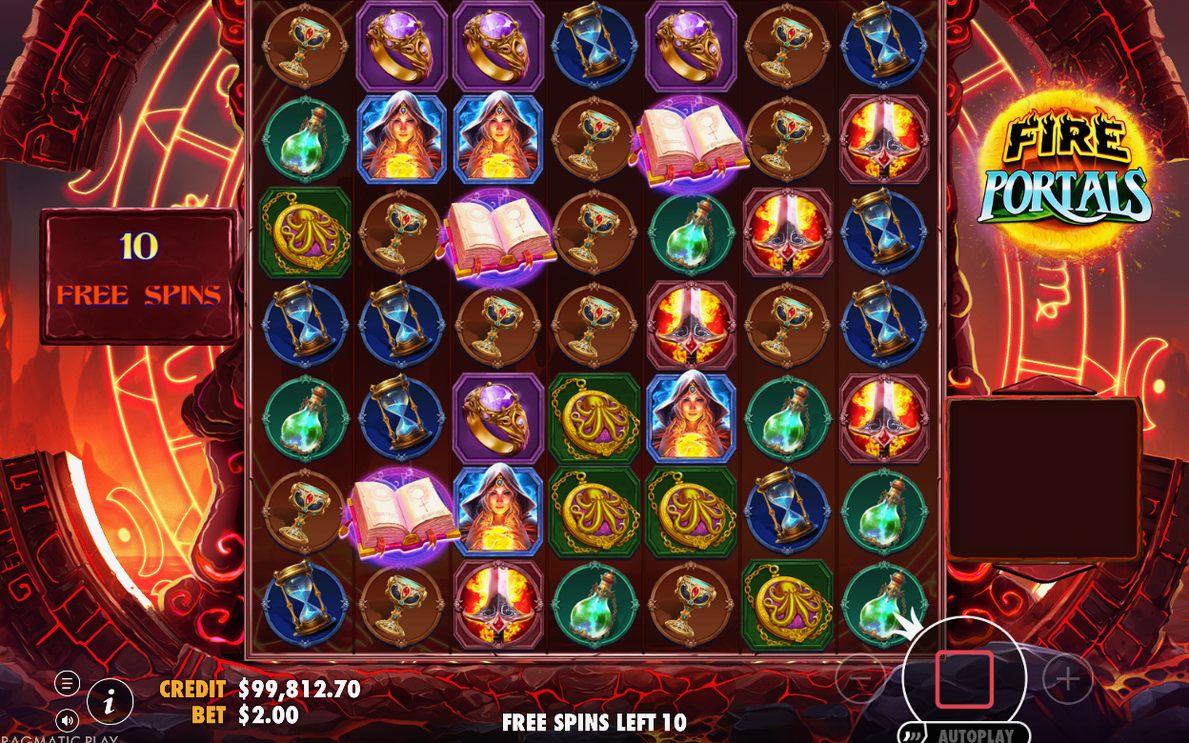 Free Spins round: special reels and Fire Portal Wilds